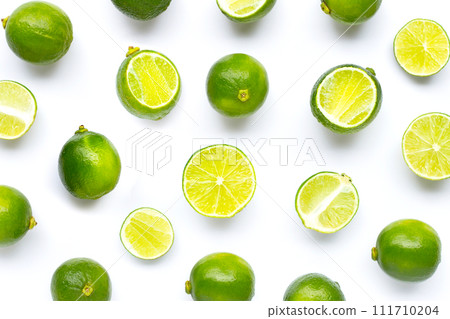 Limes isolated on white background. 111710204