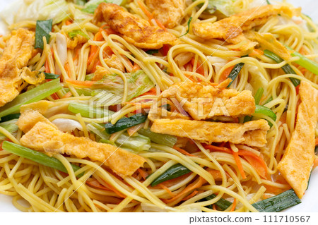 Chinese-styled fried noodle. Asian cuisine 111710567