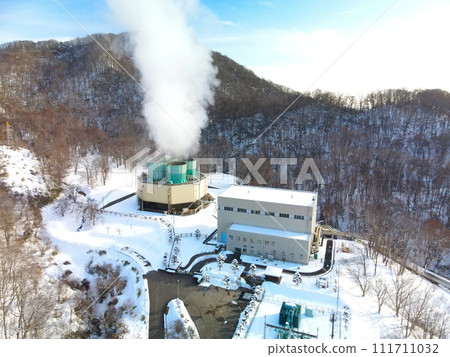 拍攝北海道森町北海道電力二郡川地熱發電廠早春風光 111711032