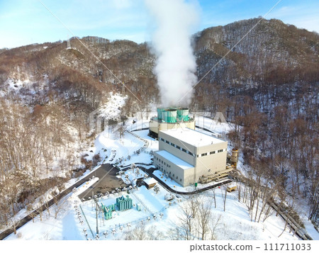 拍攝北海道森町北海道電力二郡川地熱發電廠早春風光 111711033