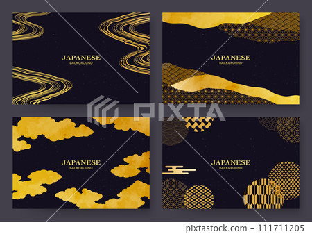 golden japanese pattern background material 111711205