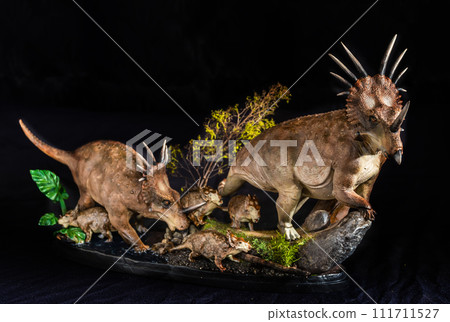 Styracosaurus dinosaur in the dark Styracosaurus dinosaur in the dark 111711527