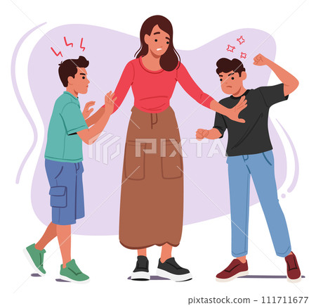 Mother Mediates, Fostering Understanding, Teaching Compromise. Encourages Empathy, Guiding Aggressive Kids Mother Mediates, Fostering Understanding, Teaching Compromise. Encourages Empathy, Guiding Aggressive Kids 111711677