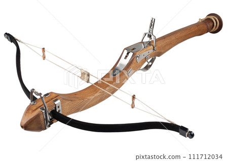 bullet shooting crossbow isolated on white bullet shooting crossbow isolated on white 111712034