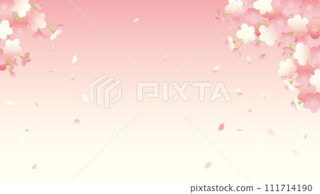 Vector illustration of cherry blossoms in full bloom (for 16:9 background) Vector illustration of cherry blossoms in full bloom (for 16:9 background) 111714190