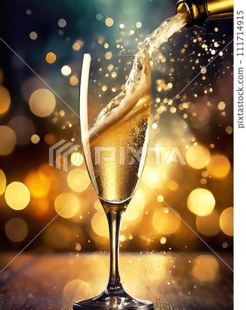 Drink poured into a glass [AI generated image] 111714915