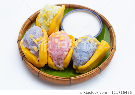 Jackfruit sticky rice. Thai dessert 111716456