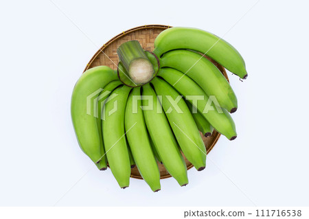 Green banana on white background Green banana on white background 111716538