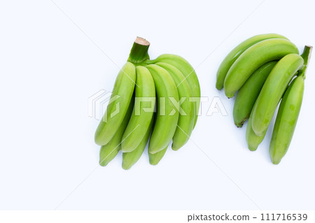 Green banana on white background 111716539