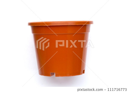 Plastic plant pot, container on white background. Plastic plant pot, container on white background. 111716773