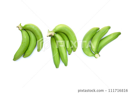 Green banana on white background 111716816