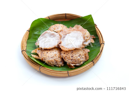 Khanom Krok, Thai coconut milk dessert. Coconut rice pancake Khanom Krok, Thai coconut milk dessert. Coconut rice pancake 111716843
