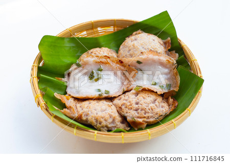 Khanom Krok, Thai coconut milk dessert. Coconut rice pancake 111716845