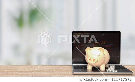The piggy bank for saving concept 3d rendering. - Stock Illustration ...