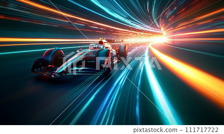 car running through a tunnel of light 111717722