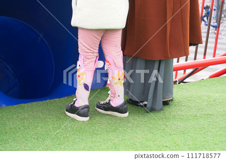 Child cerebral palsy disability, legs orthosis. 111718577