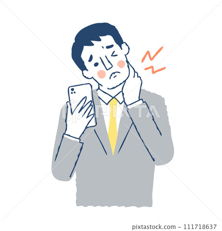 患有頸部僵硬的商人 患有頸部僵硬的商人 111718637