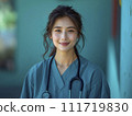 AI-generated content. Asian girl in medical uniform at the hospital. Generative AI 111719830