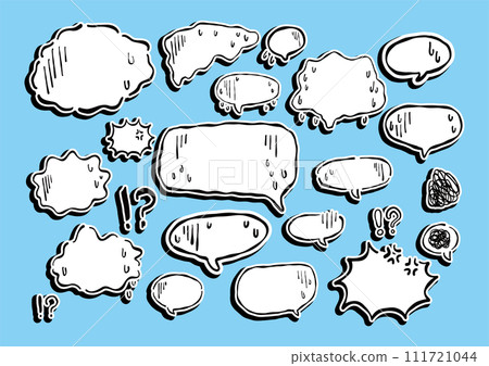 語音泡棉負面悲傷卡通風格白框白邊框 111721044