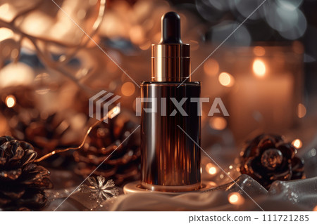 AI-generated content. Serum glass bottle and skincare. cosmetic concept. Generative AI 111721285
