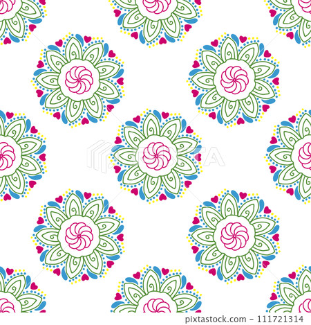 seamless pattern with abstract flowers 111721314