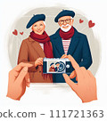 Elderly couple posing for the camera 111721363