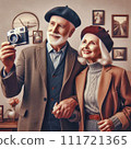 Senior couple with camera 111721365