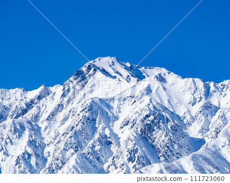冬天的白馬村，白雪皚皚的北阿爾卑斯山五龍山 111723060