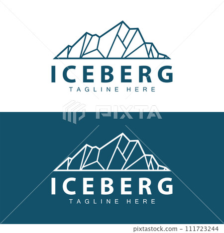Iceberg Logo, Antarctica Logo Design, Simple Nature Landscape Vector Illustration Template 111723244