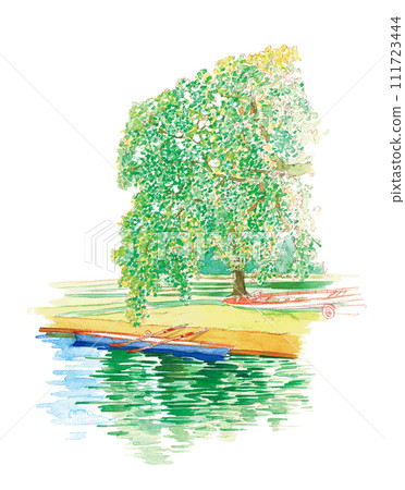 Boat pier scenery Boat pier scenery 111723444