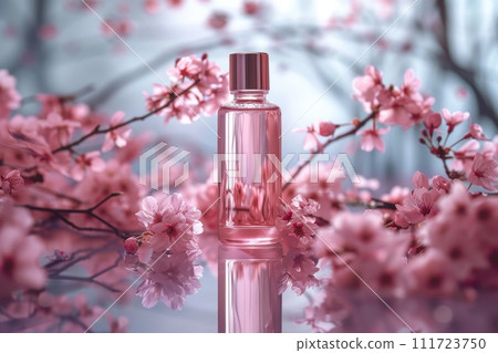 AI-generated content. Cosmetic bottle container, beauty product concept. Generative AI AI-generated content. Cosmetic bottle container, beauty product concept. Generative AI 111723750