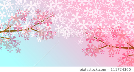 Cherry blossoms Japanese pattern watercolor background 111724360