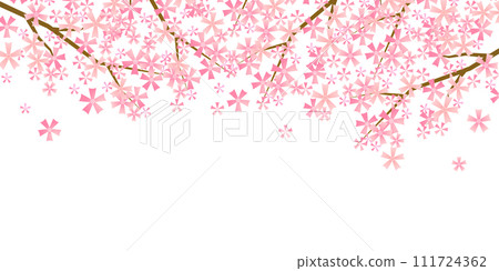Cherry blossoms Japanese pattern watercolor background Cherry blossoms Japanese pattern watercolor background 111724362