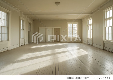 AI-generated content. Empty room interior background. Generative AI 111724553