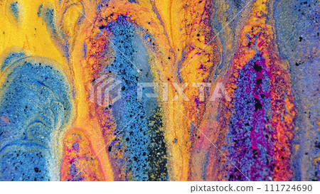 Abstract background liquid pigment blue yellow 111724690