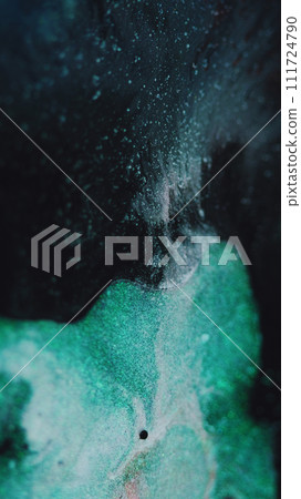 Glitter fluid oil bubble paint mix green black ink Glitter fluid oil bubble paint mix green black ink 111724790
