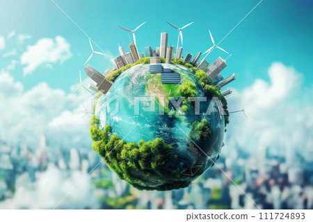 Renewable energy graphic for presentation material 111724893