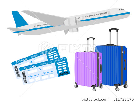 飛機、機票和手提箱 111725179