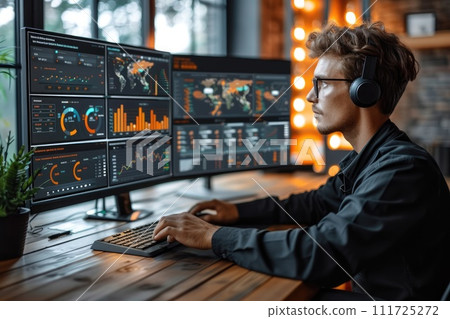 AI-generated content. Business finance chart document report. Generative AI 111725272