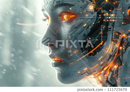 AI-generated content. Cybersecurity payment. Futuristic technology background. Generative AI 111725679