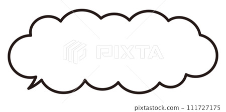 Line drawing of a cloud-shaped speech bubble, vector illustration Line drawing of a cloud-shaped speech bubble, vector illustration 111727175