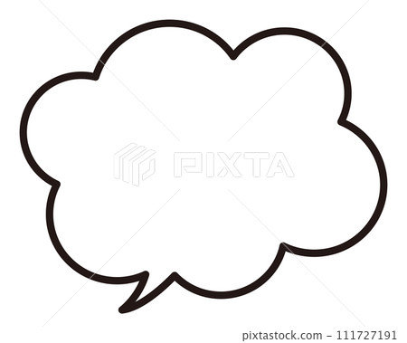 Line drawing of a cloud-shaped speech bubble, vector illustration 111727191