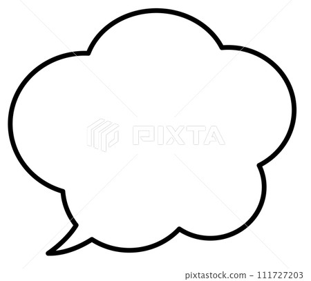 Line drawing of a cloud-shaped speech bubble, vector illustration 111727203