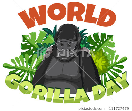 Celebrating World Gorilla Day Illustration 111727479