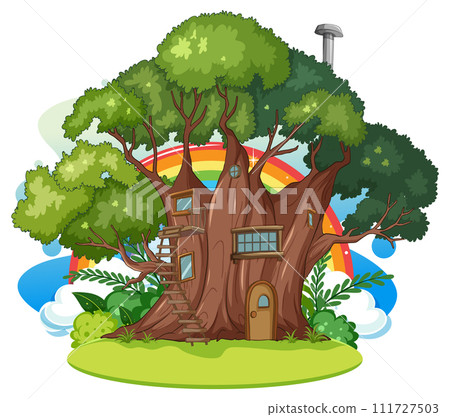 Enchanted Treehouse in a Magical Forest 111727503