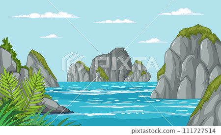Serene Lake Amidst Rocky Cliffs Serene Lake Amidst Rocky Cliffs 111727514