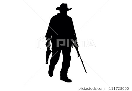 Silhouette of cowboys walking, Cowboy in various action, cowboys walking vector Silhouette of cowboys walking, Cowboy in various action, cowboys walking vector 111728000