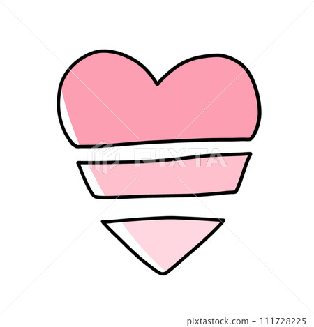 Loose and simple cut heart, single item, solid painting 111728225