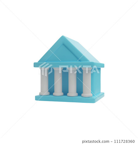 Blue courthouse with columns 3D style, vector illustration Blue courthouse with columns 3D style, vector illustration 111728360