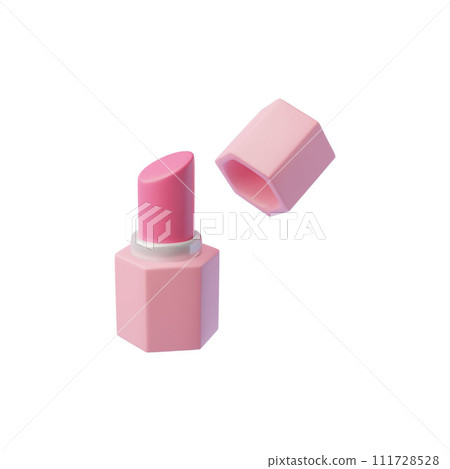 Bright opened pink lipstick 3D style, vector illustration Bright opened pink lipstick 3D style, vector illustration 111728528